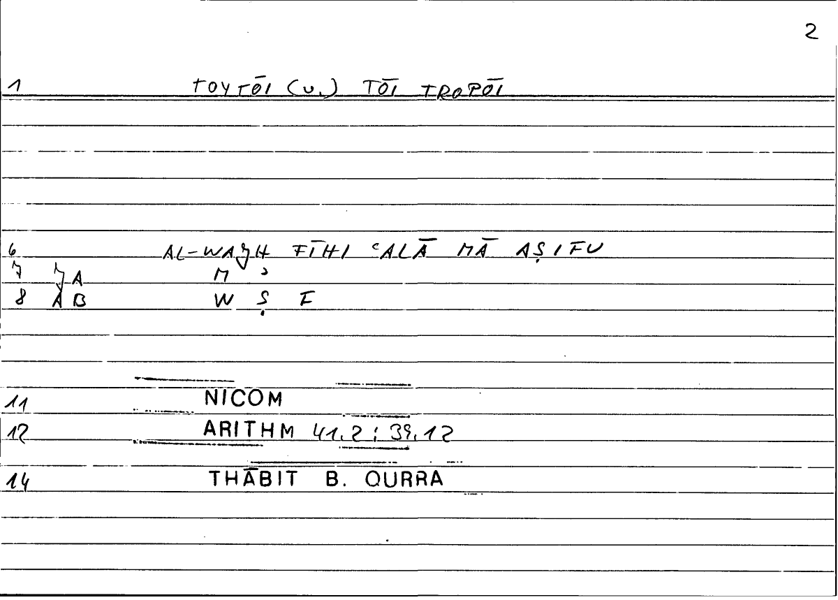 Filecard Nicom.Arithm.5036
