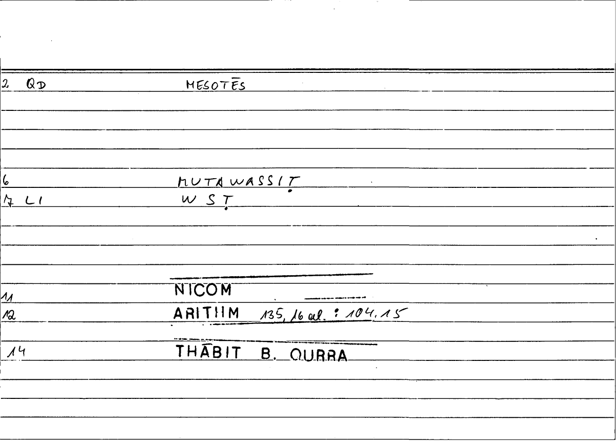 Filecard Nicom.Arithm.5077