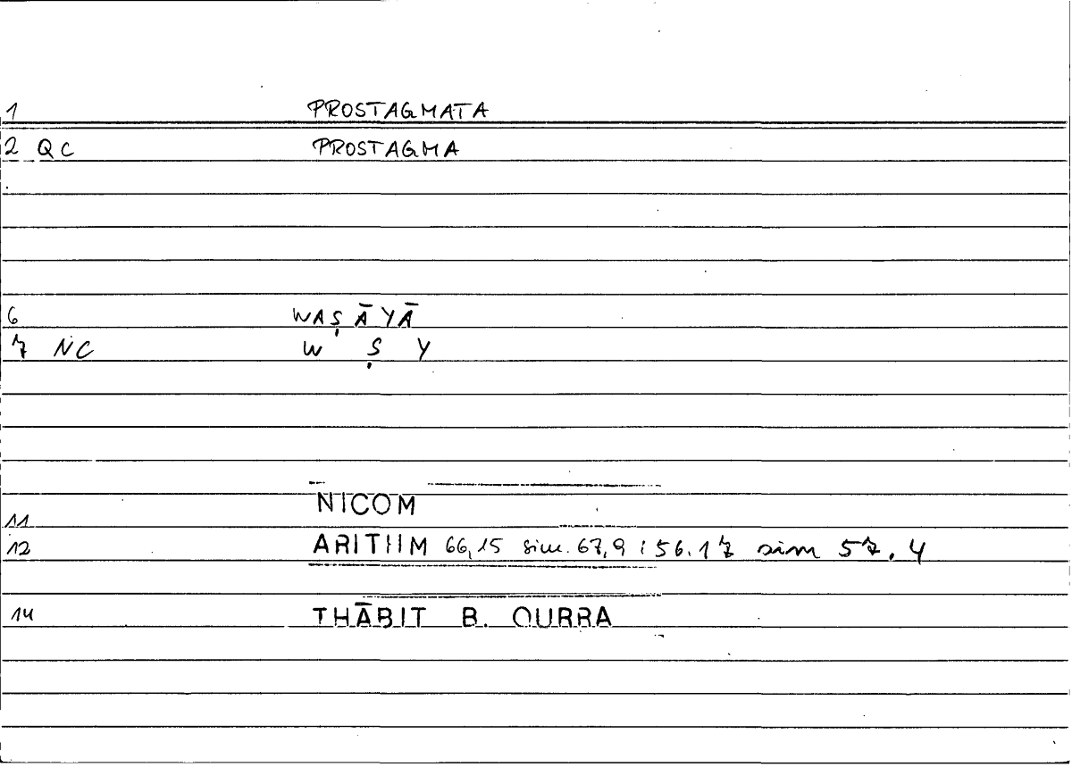 Filecard Nicom.Arithm.5096