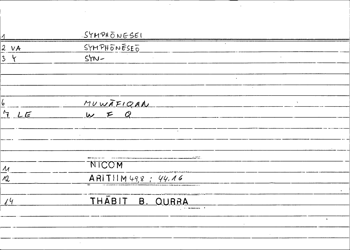 Filecard Nicom.Arithm.5127