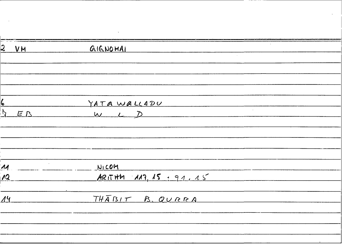 Filecard Nicom.Arithm.5162