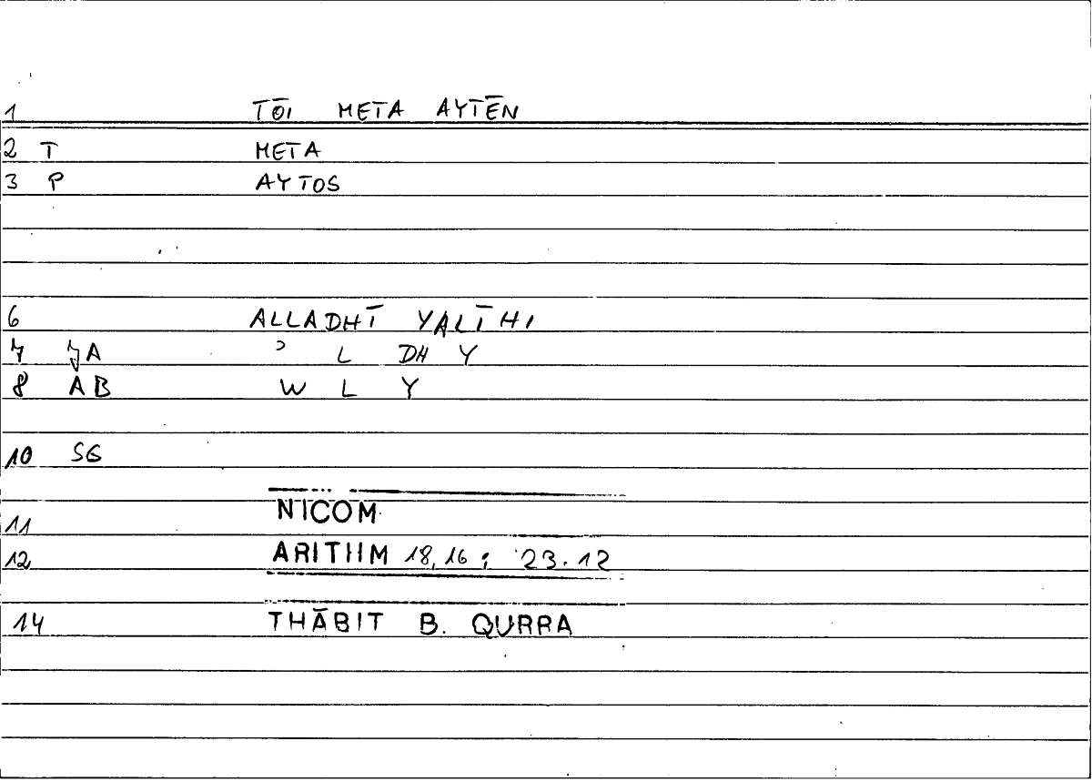 Filecard Nicom.Arithm.5211