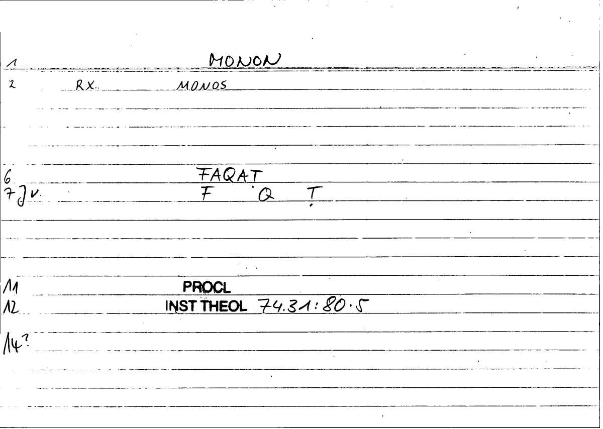 Filecard Procl.El-theol.1700