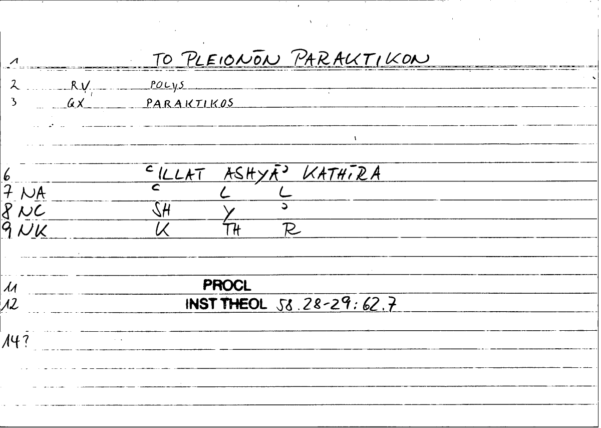Filecard Procl.El-theol.1807