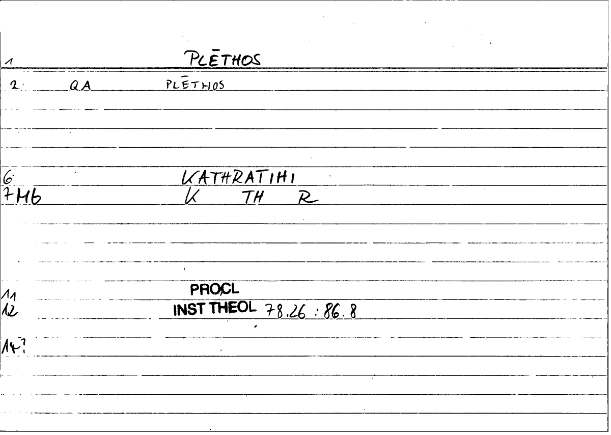 Filecard Procl.El-theol.1847
