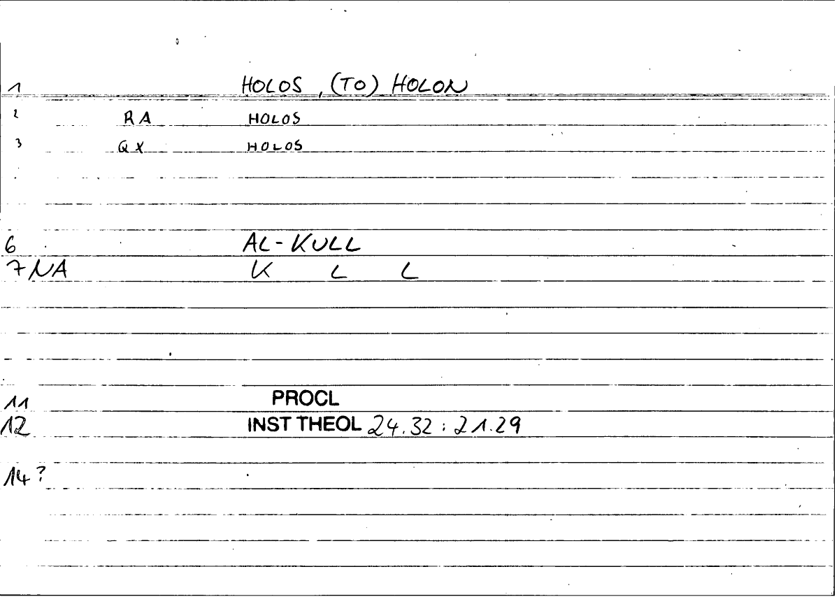 Filecard Procl.El-theol.1967
