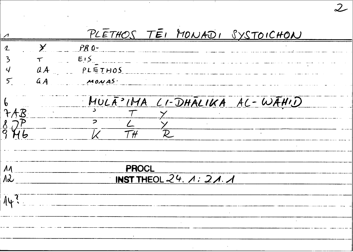 Filecard Procl.El-theol.2538