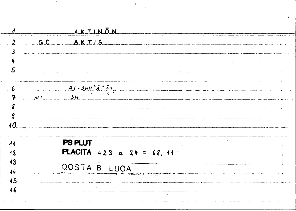 Filecard Ps-Plut.Placita.1950