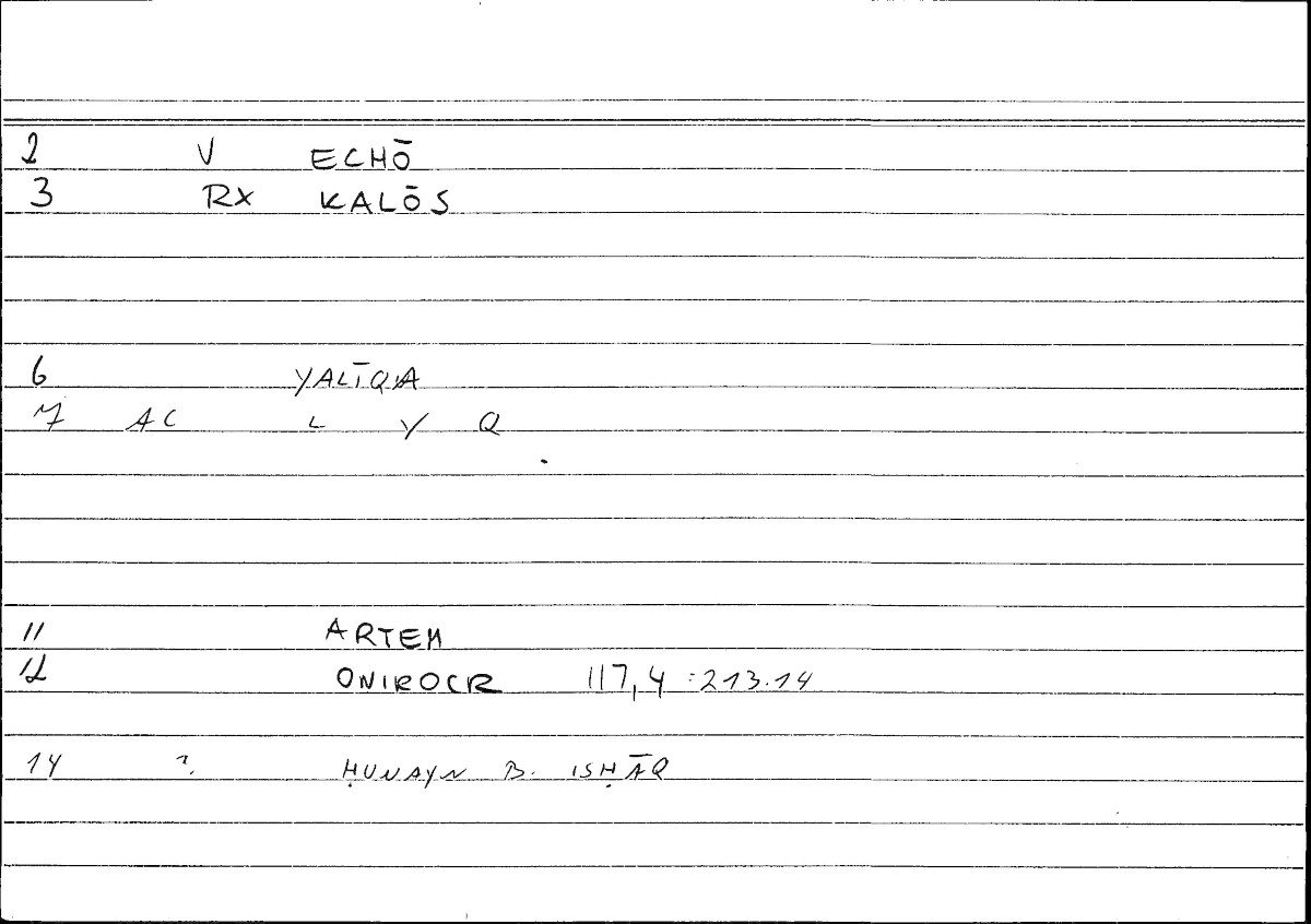 Filecard Artem.Onirocr.11570