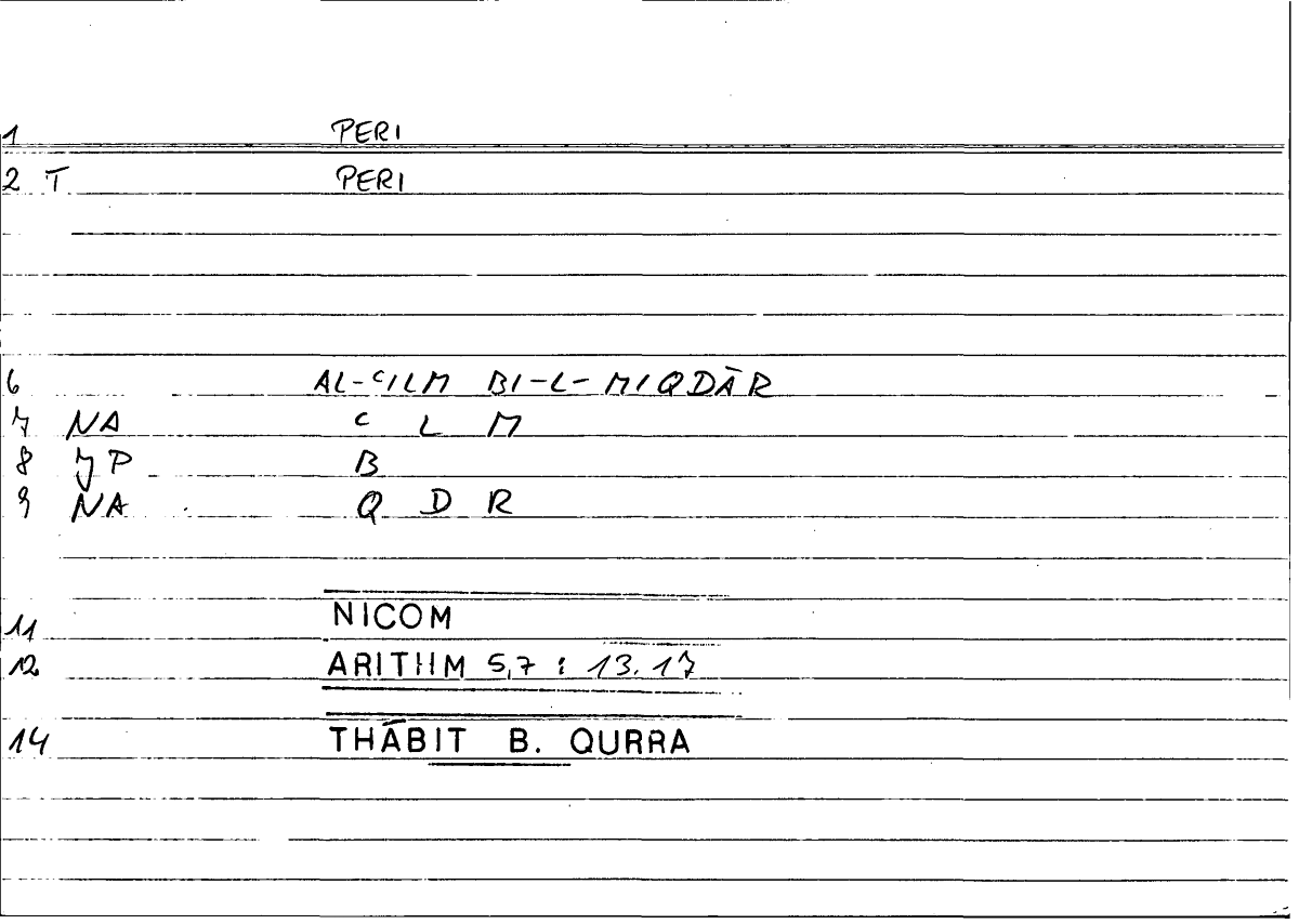 Filecard Nicom.Arithm.3385