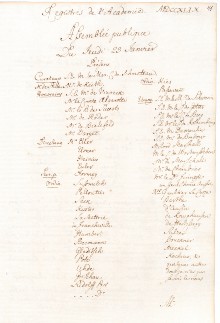 Scan des Originalprotokolls vom 23. Januar 1749