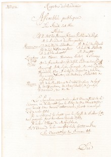Scan des Originalprotokolls vom 21. Mai 1750