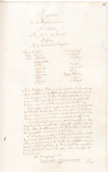 Scan des Originalprotokolls vom 13. Januar 1752
