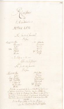 Scan des Originalprotokolls vom 13. Januar 1757