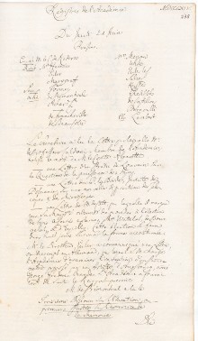 Scan des Originalprotokolls vom 21. Juni 1764