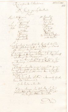 Scan des Originalprotokolls vom 19. September 1765
