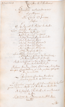 Scan des Originalprotokolls vom 27. Januar 1772