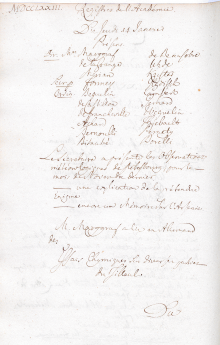 Scan des Originalprotokolls vom 14. Januar 1773