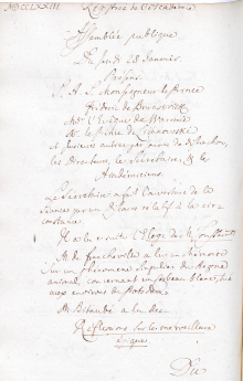 Scan des Originalprotokolls vom 28. Januar 1773