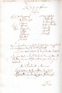 Scan des Originalprotokolls vom 11. Februar 1773
