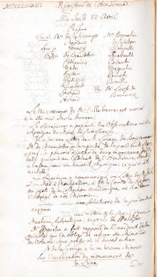 Scan des Originalprotokolls vom 22. April 1773