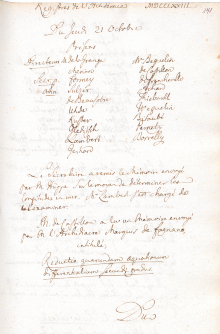Scan des Originalprotokolls vom 21. Oktober 1773