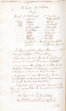 Scan des Originalprotokolls vom 28. Oktober 1773