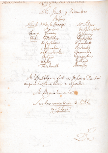 Scan des Originalprotokolls vom 09. Dezember 1773