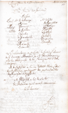 Scan des Originalprotokolls vom 20. Januar 1774