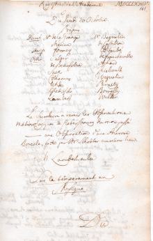 Scan des Originalprotokolls vom 20. Oktober 1774