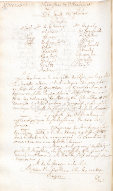 Scan des Originalprotokolls vom 22. Februar 1776