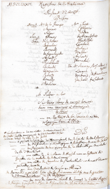 Scan des Originalprotokolls vom 22. August 1776