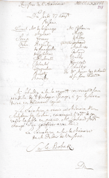 Scan des Originalprotokolls vom 27. August 1778