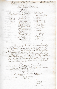 Scan des Originalprotokolls vom 18. März 1779