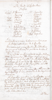 Scan des Originalprotokolls vom 25. September 1766