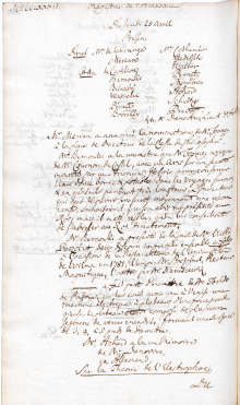 Scan des Originalprotokolls vom 25. April 1782