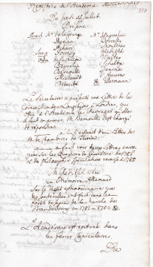 Scan des Originalprotokolls vom 15. Juli 1784