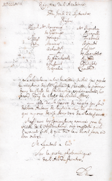 Scan des Originalprotokolls vom 22. September 1768