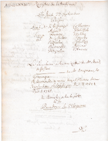 Scan des Originalprotokolls vom 22. September 1785
