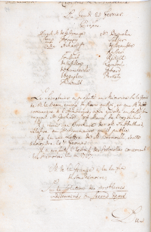 Scan des Originalprotokolls vom 23. Februar 1769