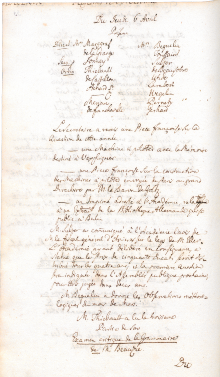 Scan des Originalprotokolls vom 6. April 1769