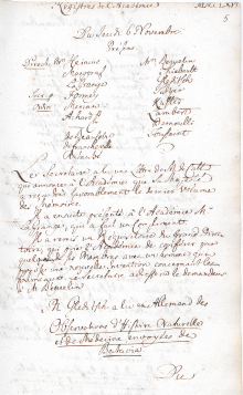 Scan des Originalprotokolls vom 6. November 1766