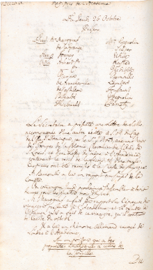 Scan des Originalprotokolls vom 26. Oktober 1769