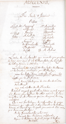 Scan des Originalprotokolls vom 8. Januar 1767