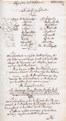 Scan des Originalprotokolls vom 19. September 1771